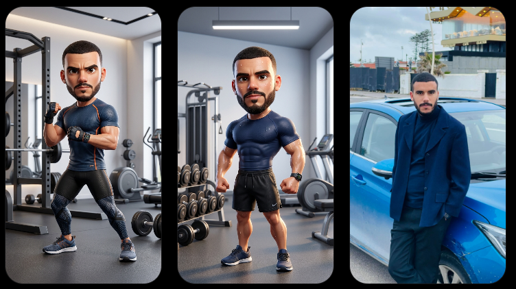 مثال تحويل صورة شخصية إلى كاريكاتير ثلاثي الأبعاد