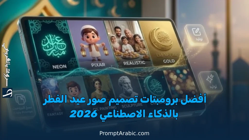 أفضل برومبتات تصميم صور عيد الفطر بالذكاء الاصطناعي 2026