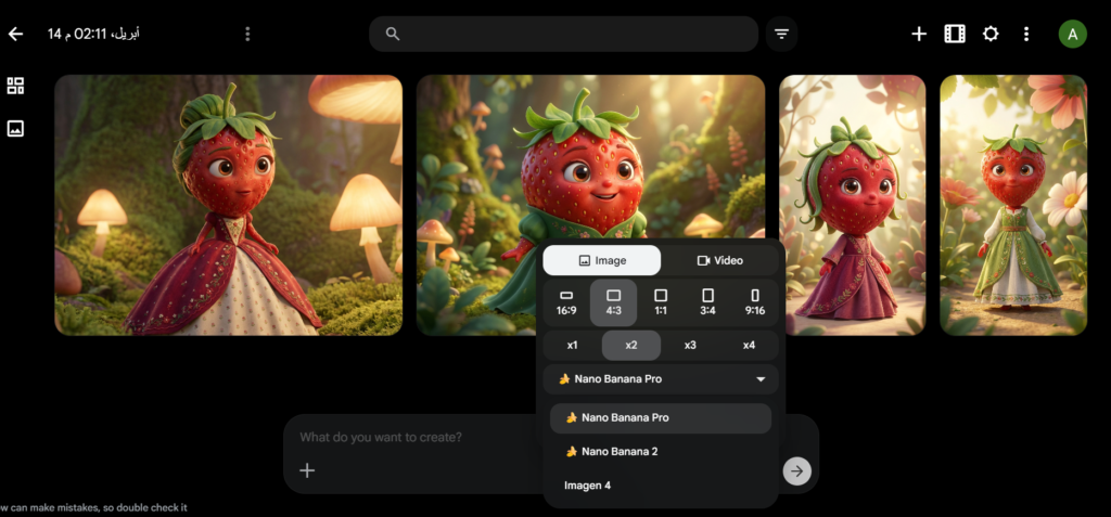 إعدادات انشاء صورة فريزيتا
