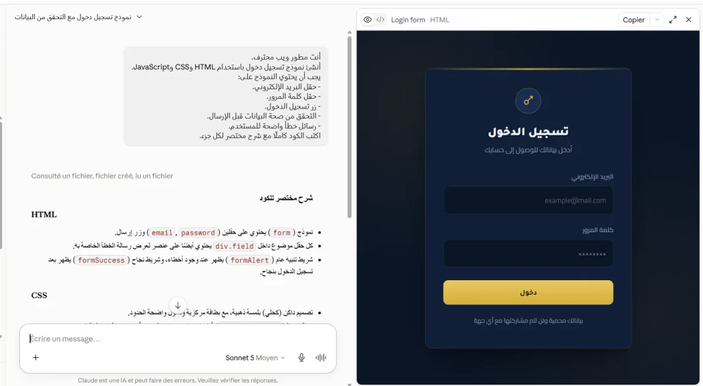ببرومبت البرمجة claude.ai